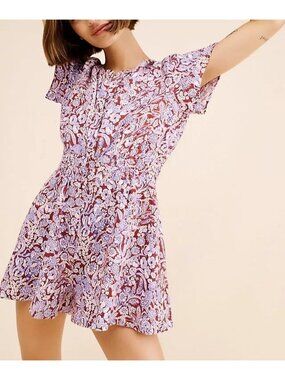 Anthropologie Linen Somerset Romper Dainty Boho Chic Garden Romance Womens XS